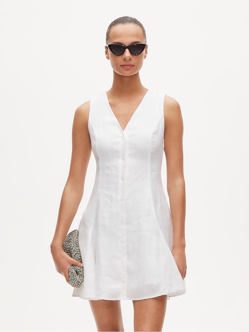 NWT J.Crew Linen Mini Dress White 6 Vacation Resort Bridal Honeymoon